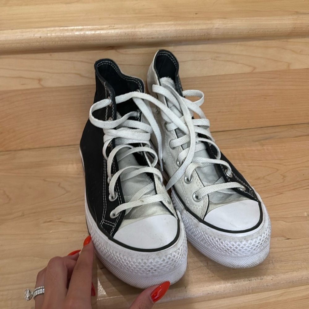 Custom Two-tone black & white converse